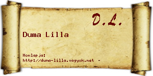 Duma Lilla névjegykártya